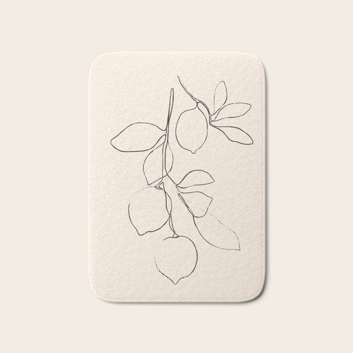 Minimal Lemons Bath Mat Gallery Image 1