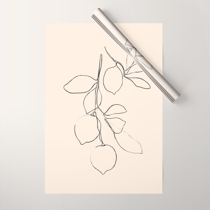 Minimal Lemons Wrapping Paper Gallery Image 1