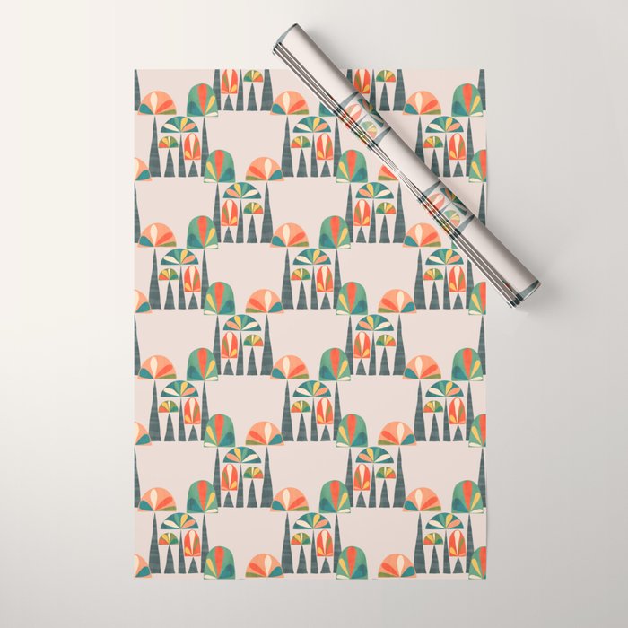 Quirky retro palm trees Wrapping Paper Gallery Image 1