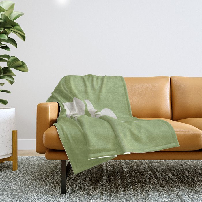 Forest Green Leaf: Matisse Paper Cutouts V Throw Blanket Gallery Image 1