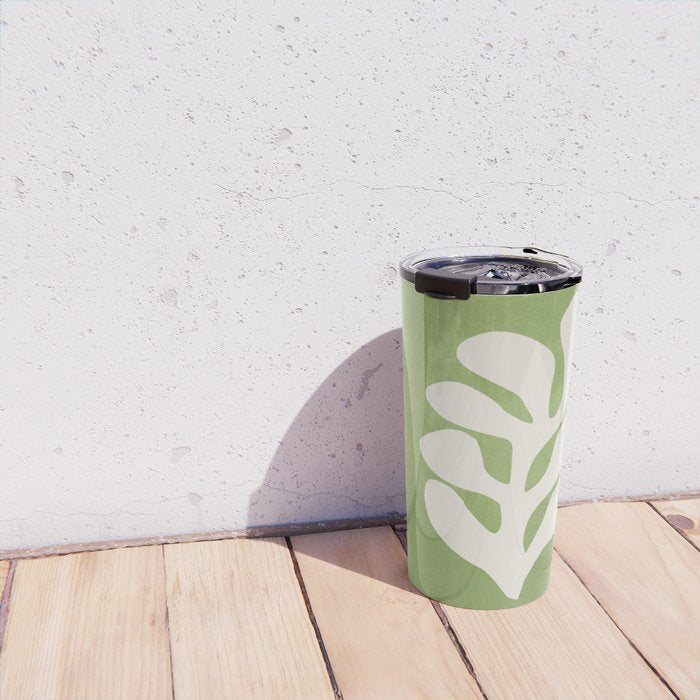 Forest Green Leaf: Matisse Paper Cutouts V Travel Mug Gallery Image 4