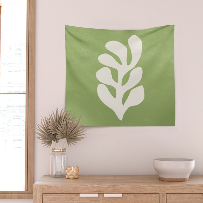 Forest Green Leaf: Matisse Paper Cutouts V Wall Tapestry Gallery Image 2