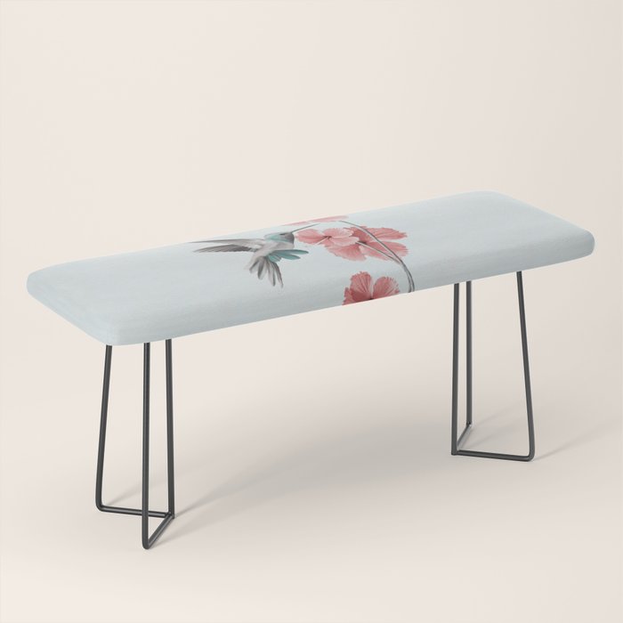 Hummingbird with Hibiscus Bench Gallery Image 1