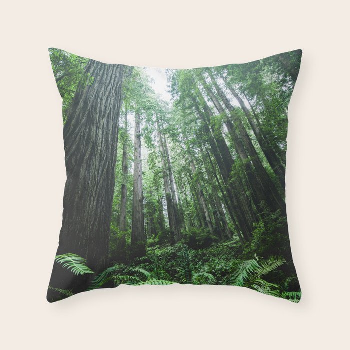 Redwood National Park- Pacific Northwest Nature Photography Throw Pillow Gallery Image 6