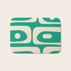 Mid Century Modern Minimalist Retro Abstract Piquet Pattern Jade Green Bath Mat Gallery Image 1