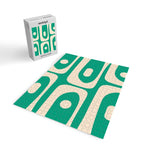 Mid Century Modern Minimalist Retro Abstract Piquet Pattern Jade Green Jigsaw Puzzle Gallery Image 2