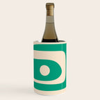 Mid Century Modern Minimalist Retro Abstract Piquet Pattern Jade Green Wine Chiller Gallery Image 2