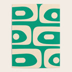 Mid Century Modern Minimalist Retro Abstract Piquet Pattern Jade Green Poster Gallery Image 4