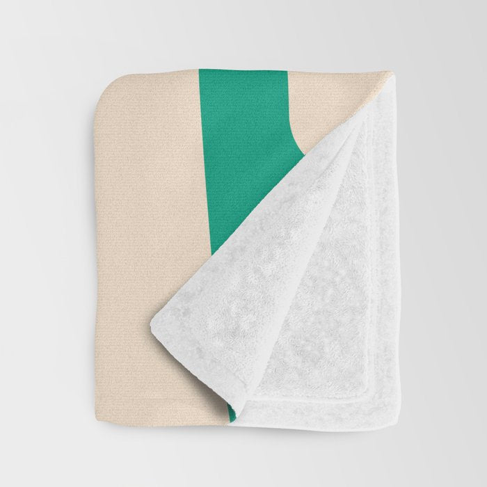 Mid Century Modern Minimalist Retro Abstract Piquet Pattern Jade Green Throw Blanket Gallery Image 3