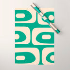 Mid Century Modern Minimalist Retro Abstract Piquet Pattern Jade Green Wrapping Paper Gallery Image 1