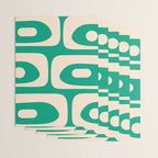Mid Century Modern Minimalist Retro Abstract Piquet Pattern Jade Green Wrapping Paper Gallery Image 3
