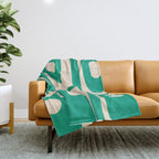 Mid Century Modern Minimalist Retro Abstract Piquet Pattern Jade Green Throw Blanket Gallery Image 1