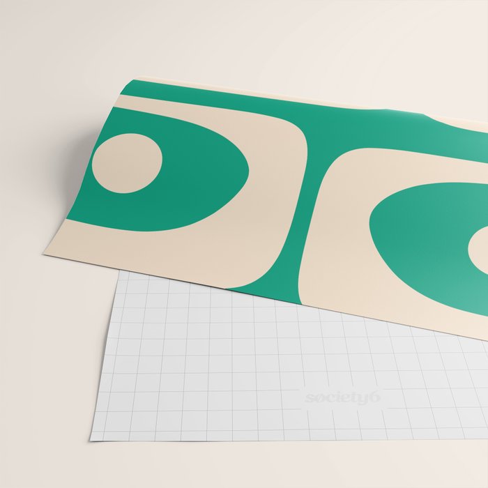 Mid Century Modern Minimalist Retro Abstract Piquet Pattern Jade Green Wrapping Paper Gallery Image 2