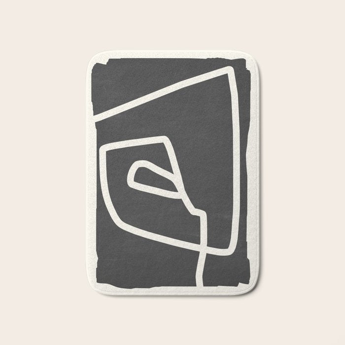 abstract minimal 57 Black & White Bath Mat Gallery Image 1