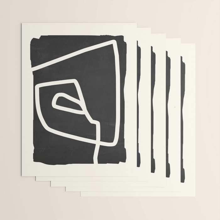 abstract minimal 57 Black & White Wrapping Paper Gallery Image 3