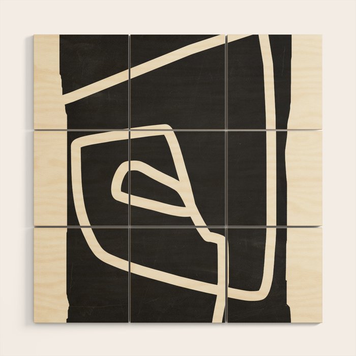 abstract minimal 57 Black & White Wood Wall Art Gallery Image 1