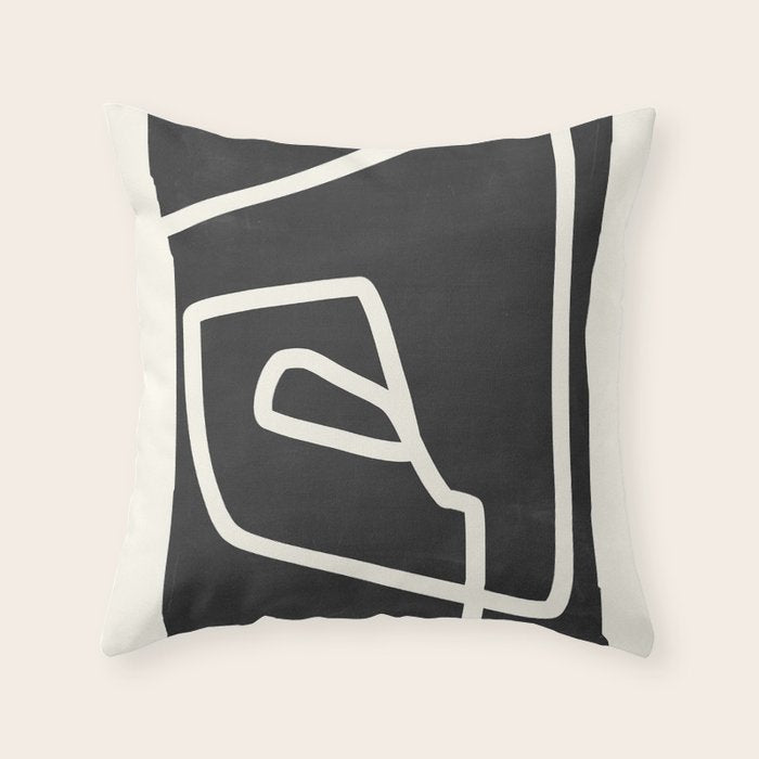 abstract minimal 57 Black & White Throw Pillow Gallery Image 6