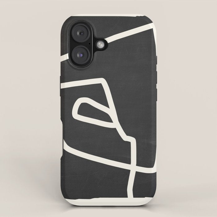 abstract minimal 57 Black & White iPhone Case Gallery Image 1