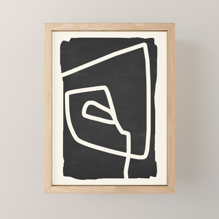 abstract minimal 57 Black & White Mini Art Print Gallery Image 1