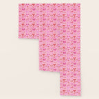 Festive Pink and Red Christmas Ribbons and Bows hand drawn Collection on Pastel Pink Wallpaper Gallery Image 3