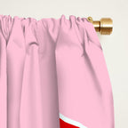 Festive Pink and Red Christmas Ribbons and Bows hand drawn Collection on Pastel Pink Window Curtain Gallery Image 2
