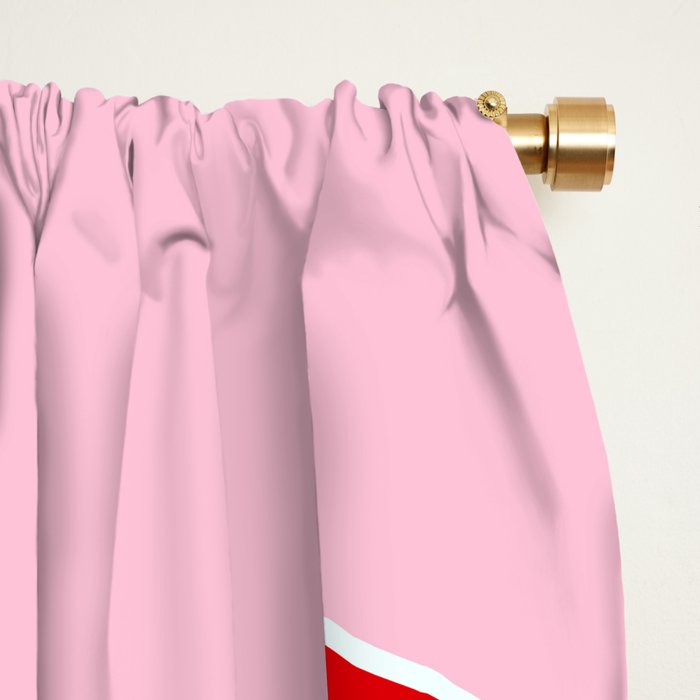 Festive Pink and Red Christmas Ribbons and Bows hand drawn Collection on Pastel Pink Window Curtain Gallery Image 2