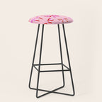 Festive Pink and Red Christmas Ribbons and Bows hand drawn Collection on Pastel Pink Stool Gallery Image 1
