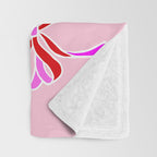 Festive Pink and Red Christmas Ribbons and Bows hand drawn Collection on Pastel Pink Throw Blanket Gallery Image 3