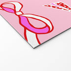 Festive Pink and Red Christmas Ribbons and Bows hand drawn Collection on Pastel Pink Welcome Mat Gallery Image 2