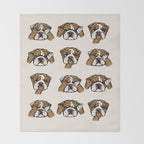 No Evil English Bulldog Throw Blanket Gallery Image 2