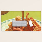 Pour some syrup on me - Breakfast Waffles Desk Mat Gallery Image 1