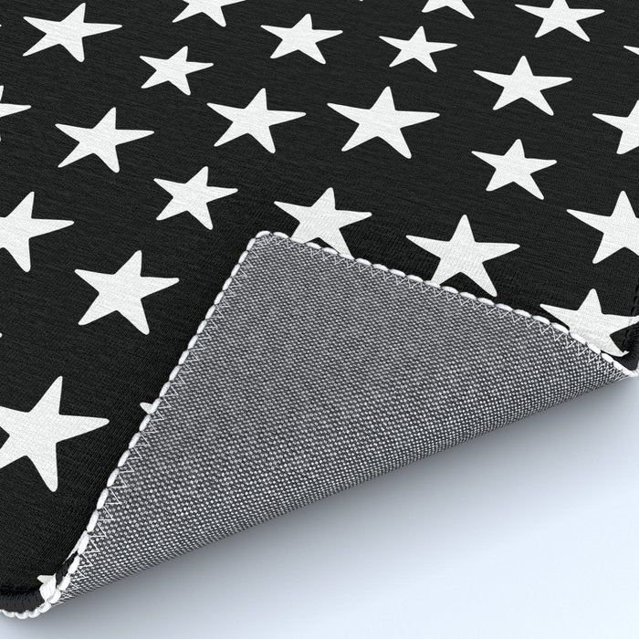 Star Pattern White On Black Rug Gallery Image 4