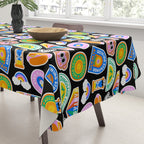 Retro cartoon label sticker pattern Tablecloth Gallery Image 3