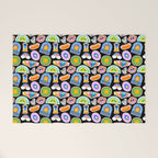 Retro cartoon label sticker pattern Welcome Mat Gallery Image 1