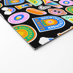 Retro cartoon label sticker pattern Welcome Mat Gallery Image 2