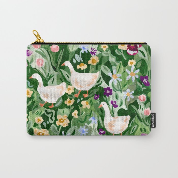 Ducks and Wildflowers Carry All Pouch Gallery Image 1