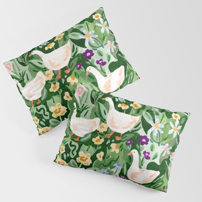 Ducks and Wildflowers Pillow Sham Gallery Image 3