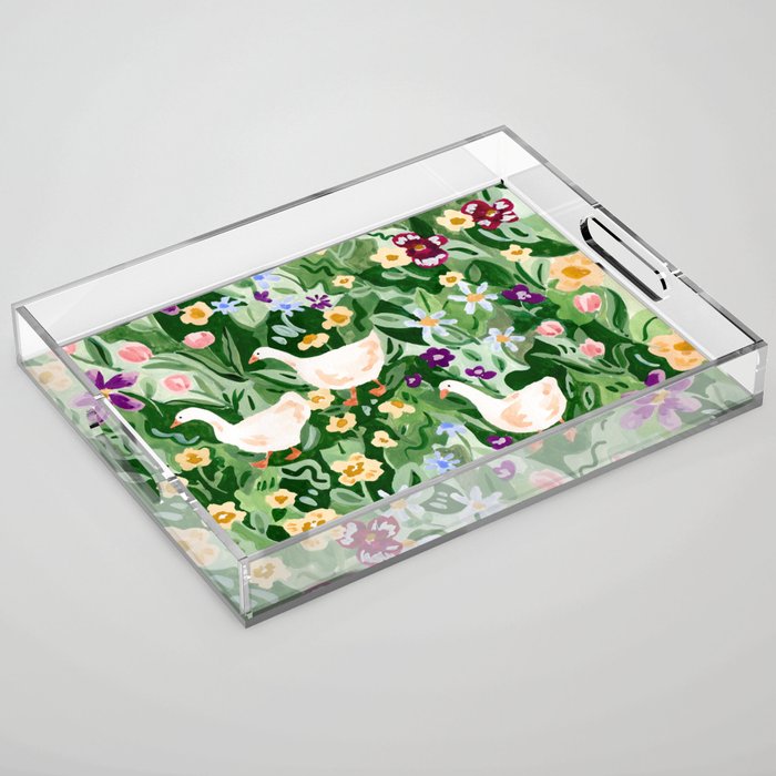 Ducks and Wildflowers Acrylic Tray Gallery Image 1