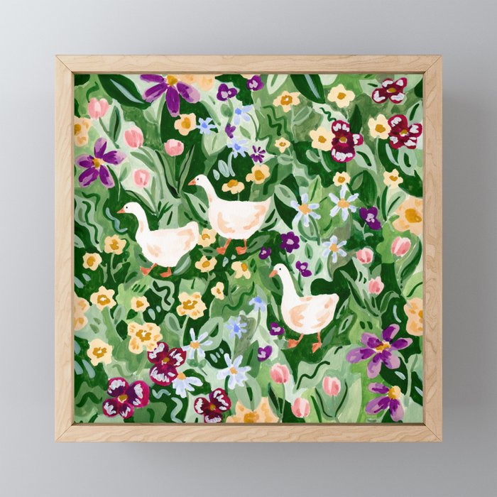 Ducks and Wildflowers Mini Art Print Gallery Image 1