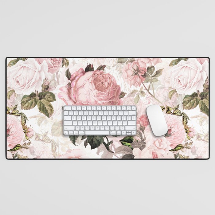 Vintage & Shabby Chic - Sepia Pink Roses  Desk Mat Gallery Image 1