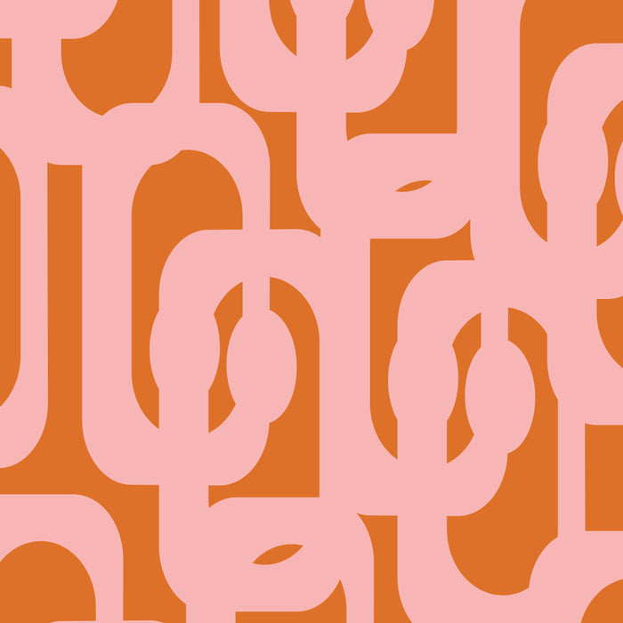 Mod Loops Pink and Orange Abstract Geometric Pattern Coffee Mug Gallery Image 2