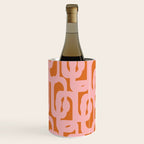 Mod Loops Pink and Orange Abstract Geometric Pattern Wine Chiller Gallery Image 1