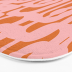 Mod Loops Pink and Orange Abstract Geometric Pattern Bath Mat Gallery Image 3