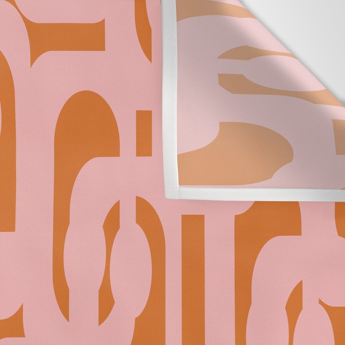 Mod Loops Pink and Orange Abstract Geometric Pattern Wall Tapestry Gallery Image 3