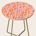 Mod Loops Pink and Orange Abstract Geometric Pattern Side Table Gallery Image 2