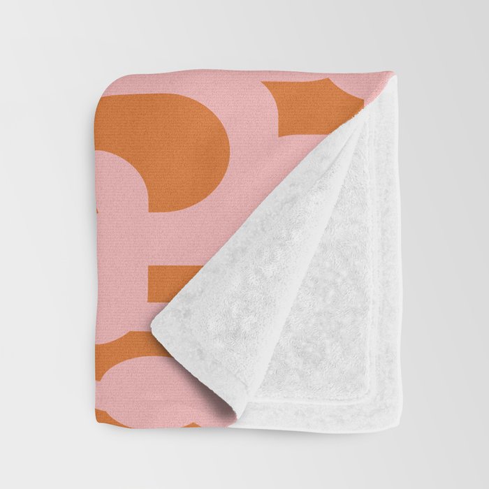 Mod Loops Pink and Orange Abstract Geometric Pattern Throw Blanket Gallery Image 3