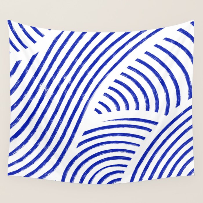 blue summer lines Wall Tapestry Gallery Image 1