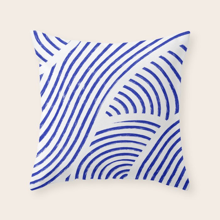 blue summer lines Throw Pillow Gallery Image 6