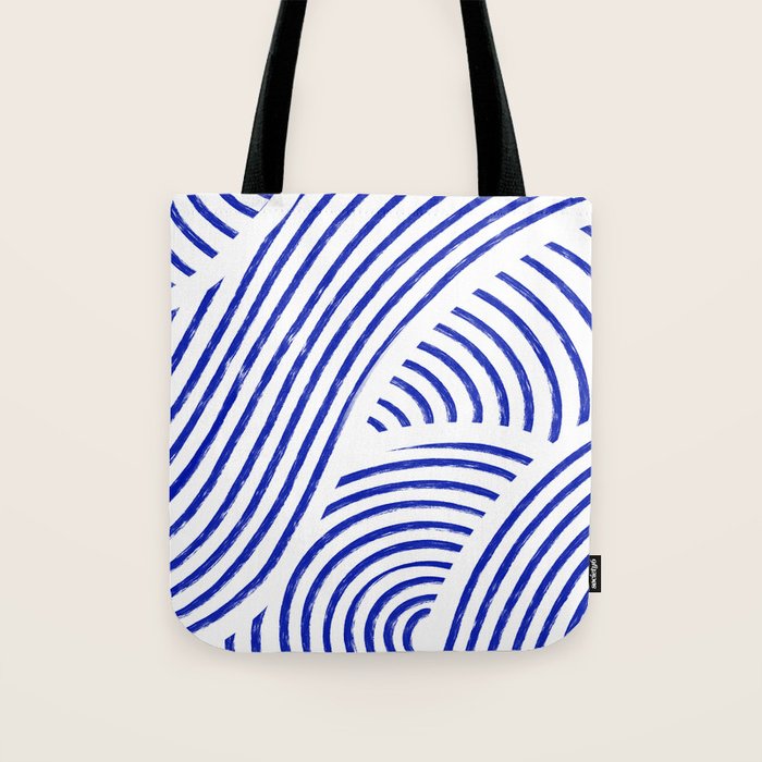 blue summer lines Tote Bag Gallery Image 1