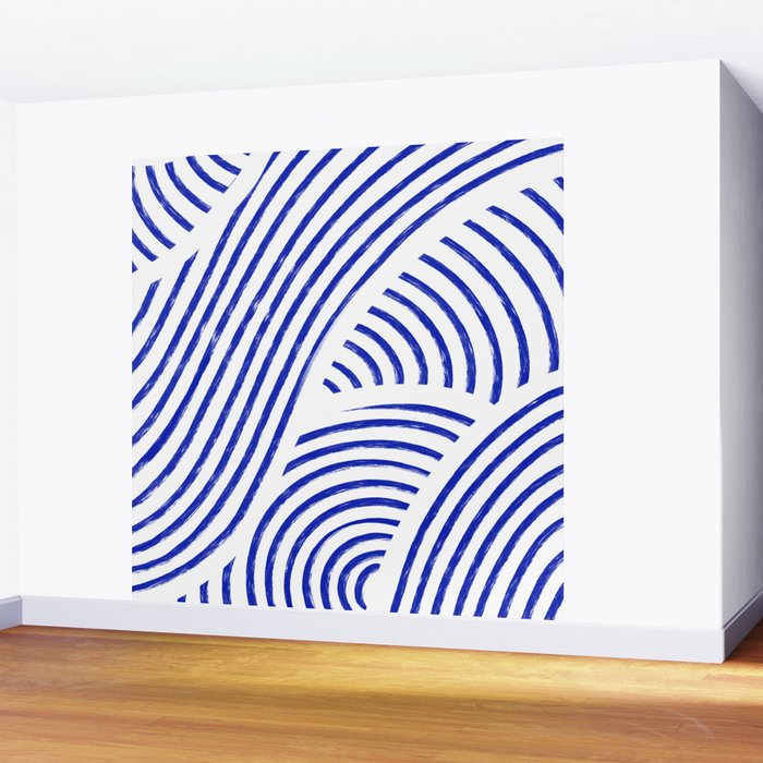 blue summer lines Wall Mural Gallery Image 2